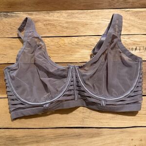 Victoria’s Secret Very Sexy Unlined Mesh Plunge Bra Pearl Stone Purple 34F